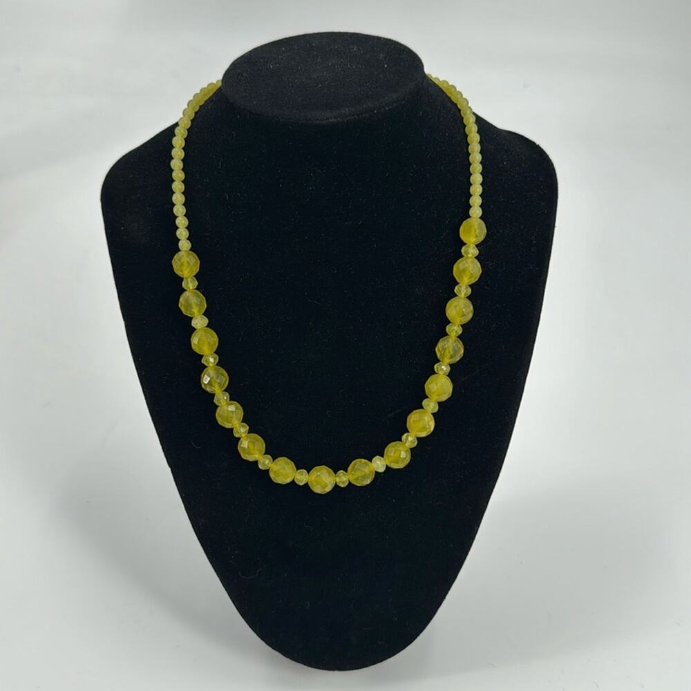 Handmade olive opal beaded choker necklace